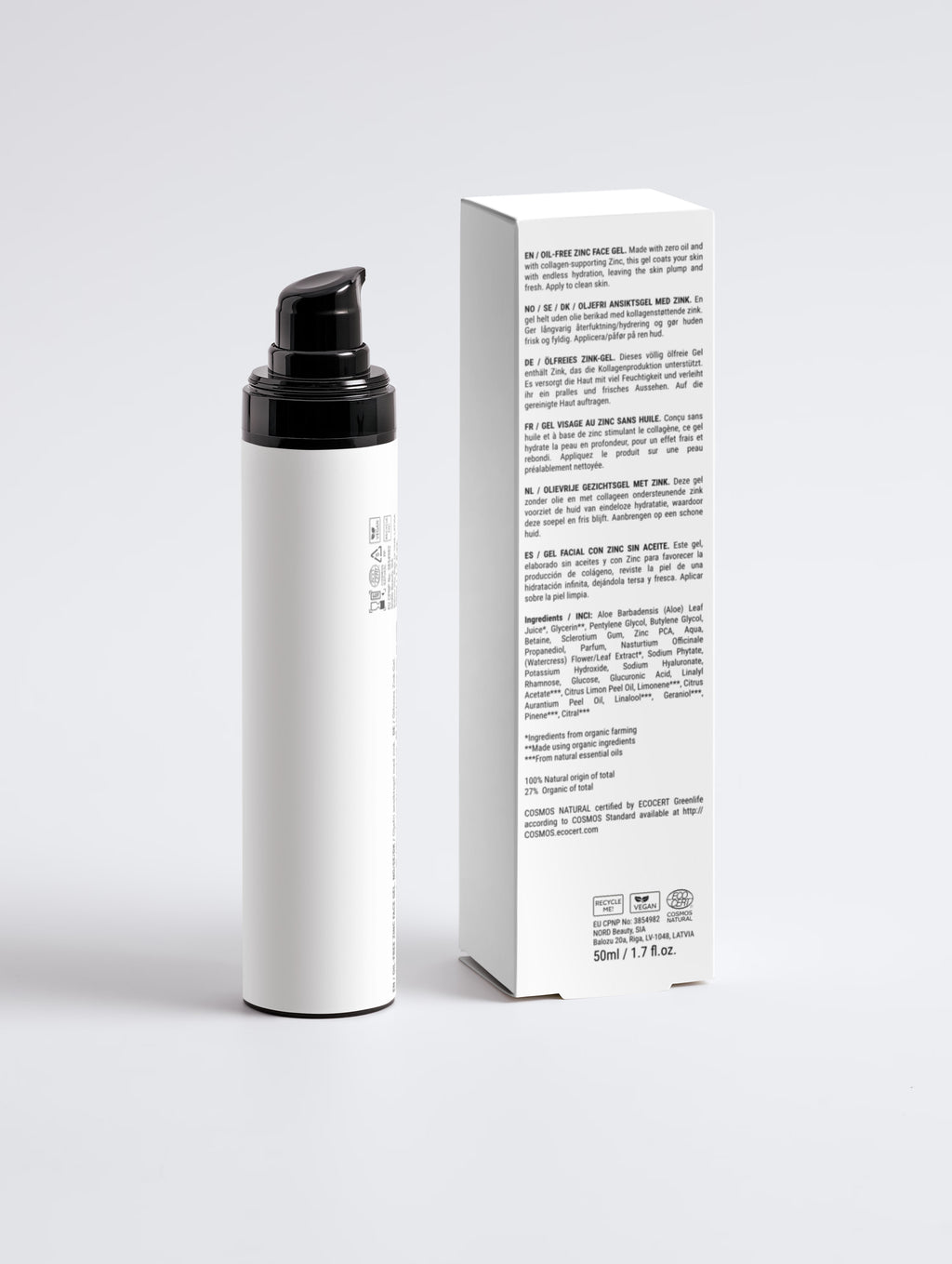 Gel idratante viso uomo allo zinco - Senza oli