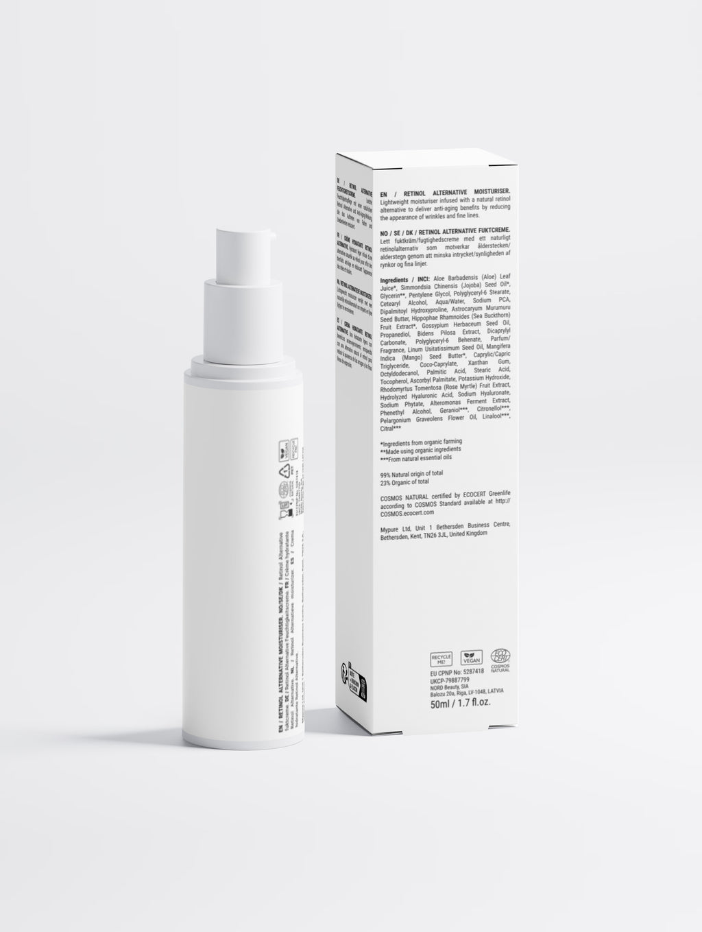 Crema viso con alternativa vegetale al retinolo